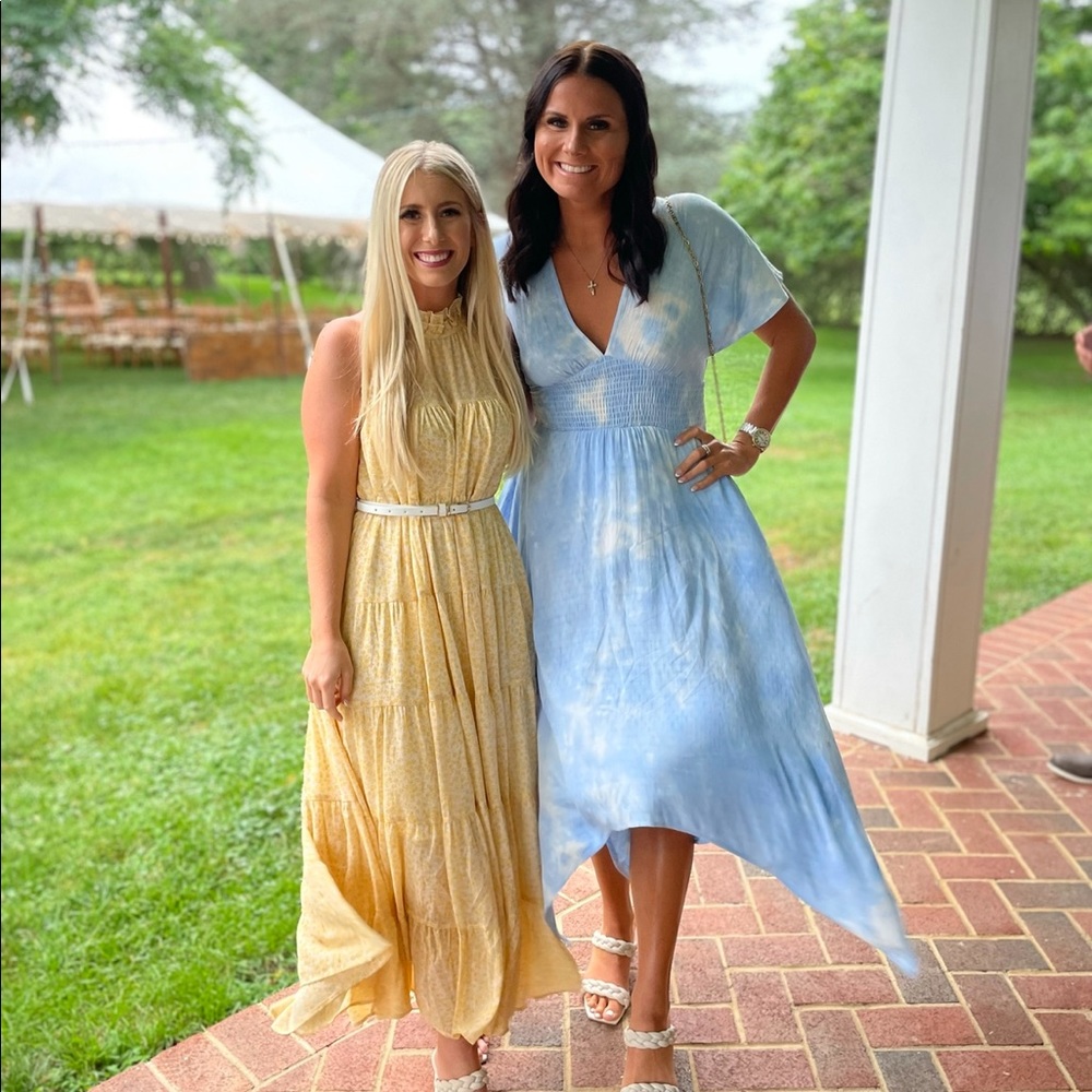yellow midi dress, worn once, size small.
